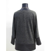 Melanżowy sweter Maxi kimono grafitowo/czarny