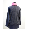 Melanżowy sweter Maxi kimono granatowo/ szary