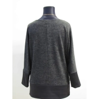 Melanżowy sweter długa Tunika MAXI kimono grafitowo/czarna