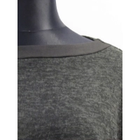 Melanżowy sweter długa Tunika MAXI kimono grafitowo/czarna