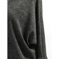 Melanżowy sweter długa Tunika MAXI kimono grafitowo/czarna