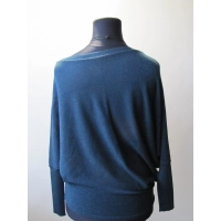 Sweter oversize z błyszczącą nitką szmaragdowy