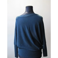 Sweter oversize z błyszczącą nitką szmaragdowy