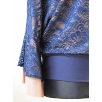 Bluzka kimono XXL dwuwarstwowa z ażurową koronką