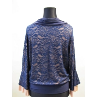 Bluzka kimono XXL dwuwarstwowa z ażurową koronką