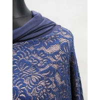 Bluzka kimono XXL dwuwarstwowa z ażurową koronką