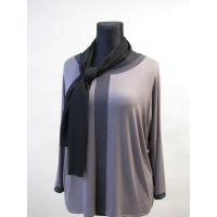 Tunika Bella luźna Oversize z grafitowymi wstawkami - beige