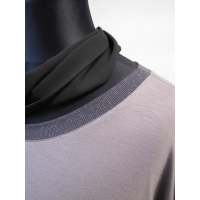 Tunika Bella luźna Oversize z grafitowymi wstawkami - beige