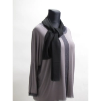 Tunika Bella luźna Oversize z grafitowymi wstawkami - beige