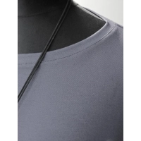 Grafitowa bluzka z dzianiny wiskozowej z długim rękawem