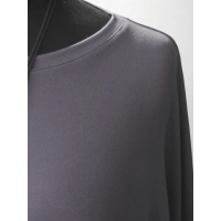 Grafitowa bluzka z dzianiny wiskozowej z długim rękawem