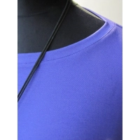 Niebieska bluzka z dzianiny wiskozowej z długim rękawem