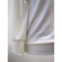 Kremowa bluzka z dzianiny wiskozowej z długim rękawem