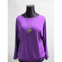 Fioletowa bluzka dzianinowa z długim rękawem