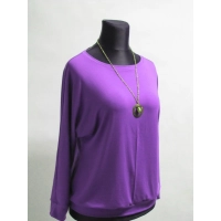 Fioletowa bluzka dzianinowa z długim rękawem