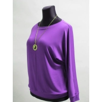 Fioletowa bluzka dzianinowa z długim rękawem