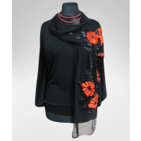 Bluzka nietoperz z fantazyjnym rękawem