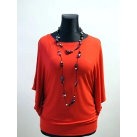 Bluzka Soraya fantazyjna z rękawami jak motyle - czerwona