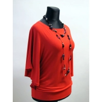 Bluzka Soraya fantazyjna z rękawami jak motyle - czerwona