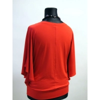 Bluzka Soraya fantazyjna z rękawami jak motyle - czerwona