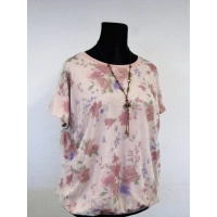 Bluzeczka typu bombka z pudrowymi kwiatami