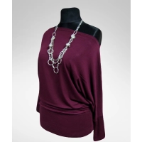 Bluzka Yoko MAXI kimono ze ściągaczami - śliwka