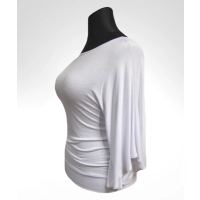 Bluzka Soraya fantazyjna z rękawami jak motyle - ecru