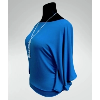 Bluzka Soraya fantazyjna z rękawami jak motyle - niebieski/indygo