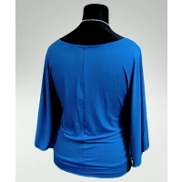 Bluzka Soraya fantazyjna z rękawami jak motyle - niebieski/indygo