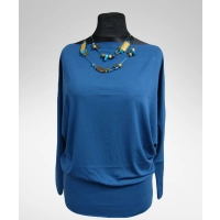 Bluzka Yoko - klasyczne kimono z długim rękawem niebieski indygo