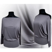 Bluzka Yoko klasyczne kimono ze ściągaczami - szary