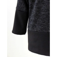 Melanżowy długi sweter kimono grafitowo/ czarny