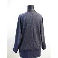 Melanżowy długi sweter kimono niebiesko/ granatowy