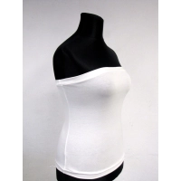 Krótki top plażowy bez ramiączek ecru