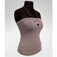 Bluzka Paula - top plażowy bez ramiączek tuba mocca