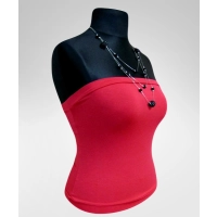 Krótki top plażowy TUBA bluzka bez ramiączek - koralowy