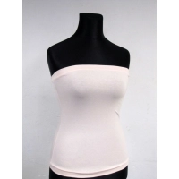 Krótki top plażowy TUBA bluzka bez ramiączek - cielisty nude