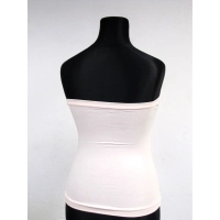 Krótki top plażowy TUBA bluzka bez ramiączek - cielisty nude