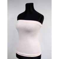 Krótki top plażowy TUBA bluzka bez ramiączek - cielisty nude