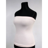 Krótki top plażowy TUBA bluzka bez ramiączek - cielisty nude