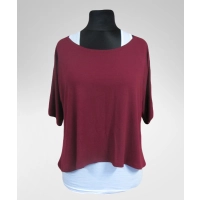 Tunika kimono z wydłużonymi bokami i krótkim rękawem