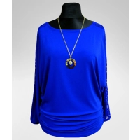 Tunika Elena nietoperz XXL z koronkowymi lampasami