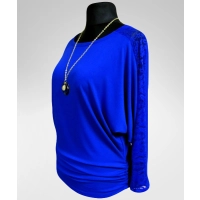 Tunika Elena nietoperz XXL z koronkowymi lampasami