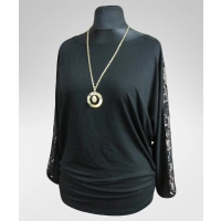 Tunika Elena z lampasem z koronki na rękawach XXL