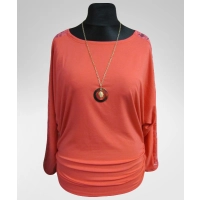 Tunika Elena nietoperz XXL z koronkowymi lampasami