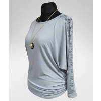 Tunika Elena z lampasem z koronki na rękawach