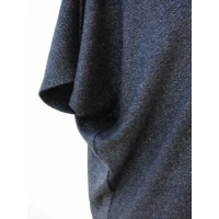 Tunika brokatowa kimono z wykładanym golfem