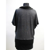 Tunika brokatowa kimono z wykładanym golfem