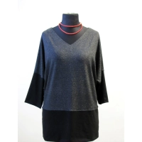 Tunika sukienka KIMONO z dekoltem błyszcząca brokatem