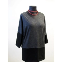 Tunika sukienka KIMONO z dekoltem błyszcząca brokatem